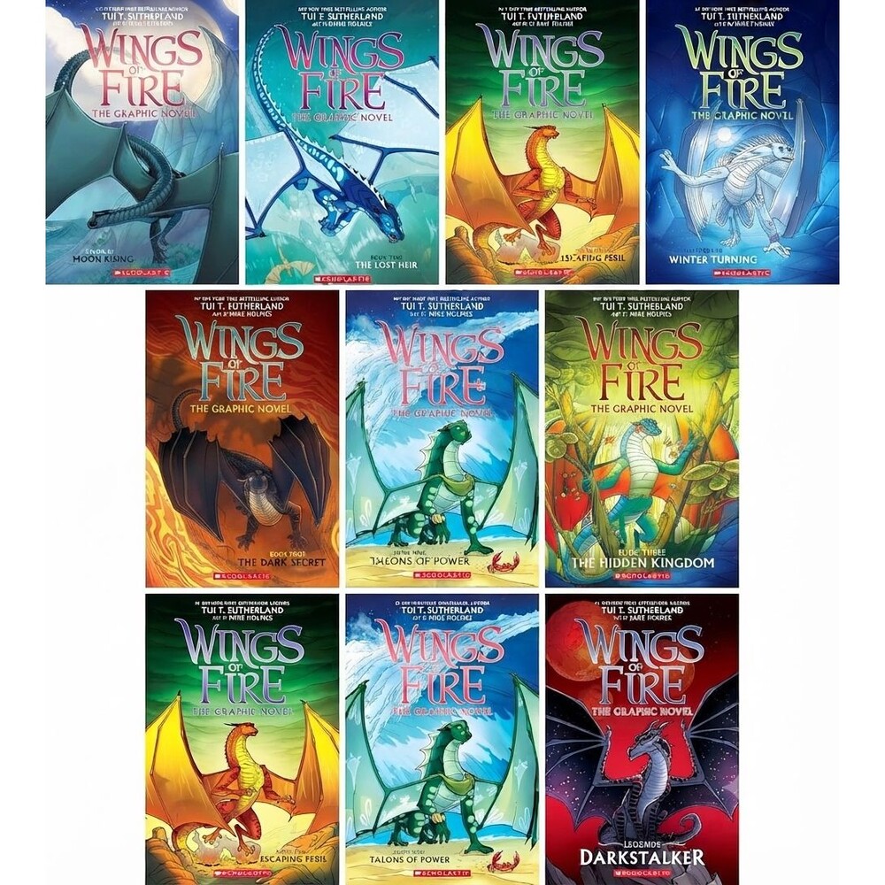 Wings of Fire Graphic Novels 10 Books Series Set Graphix Books 1-9 + Darkstalker